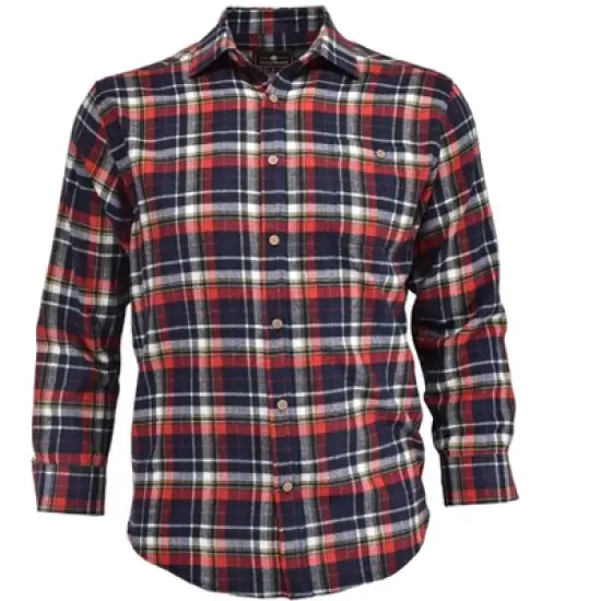 Falcon Bay Mens Big and Tall Soft Yarn Dyed Point Collar Flannel Shirt image {5}