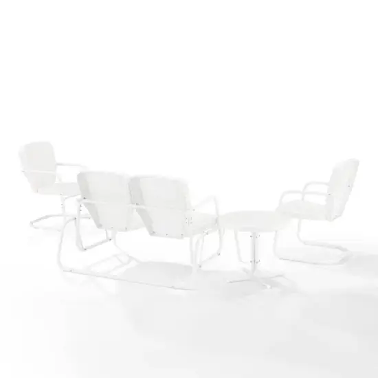 Ridgeland 4pc Outdoor Metal Conversation Set - White - Crosley image {5}