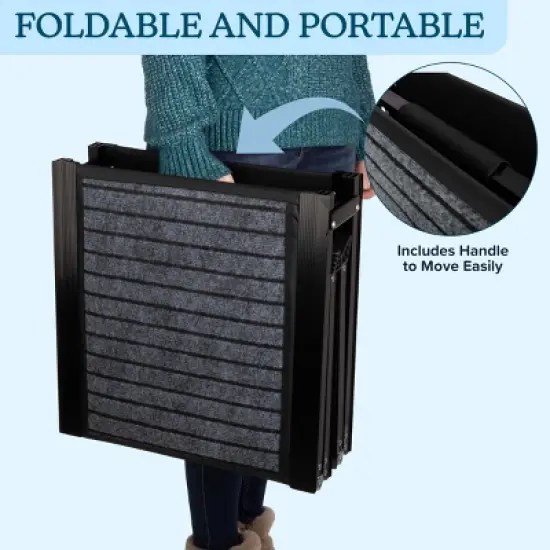 PETMAKER Folding Dog Ramp for Car, Black image {5}