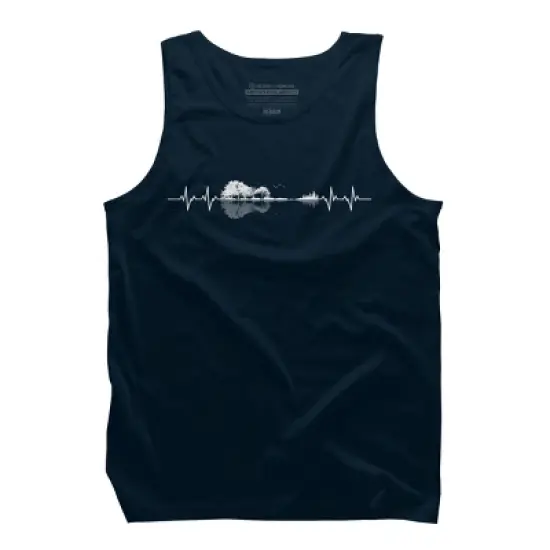 Men's Design By Humans Nature Guitar Heart Beat By Maryedenoa Tank Top image {5}