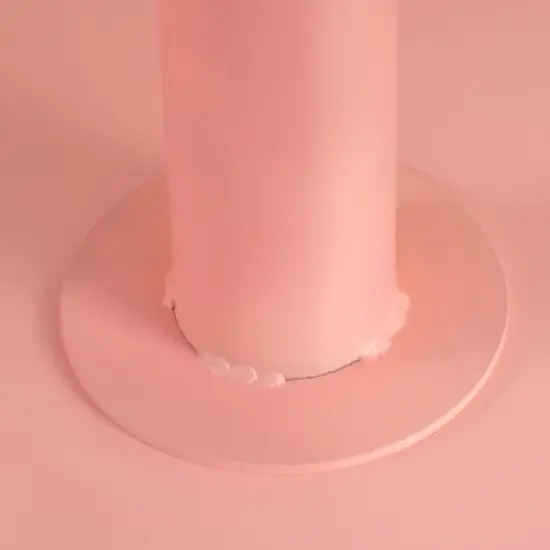 Santa Monica 3pc Iron Patio Bistro Set - Matte Coral - Christopher Knight Home: Weather-Resistant, 2 Arm Chairs & Oval Table image {2}