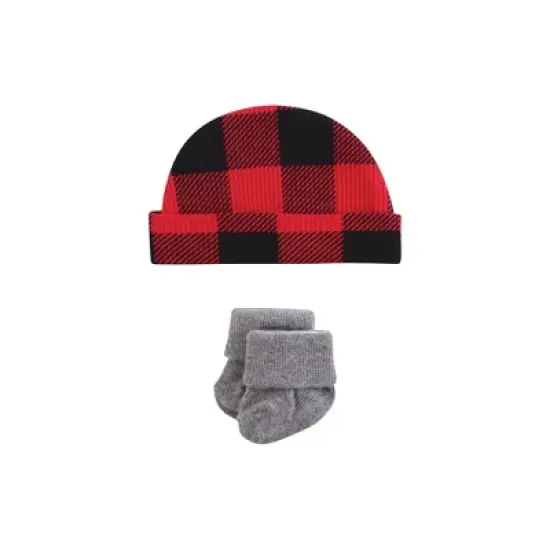 Hudson Baby Boys Thermal Preemie Layette Set 4pc Long Sleeve Outfit, Buffalo Plaid, Preemie image {2}