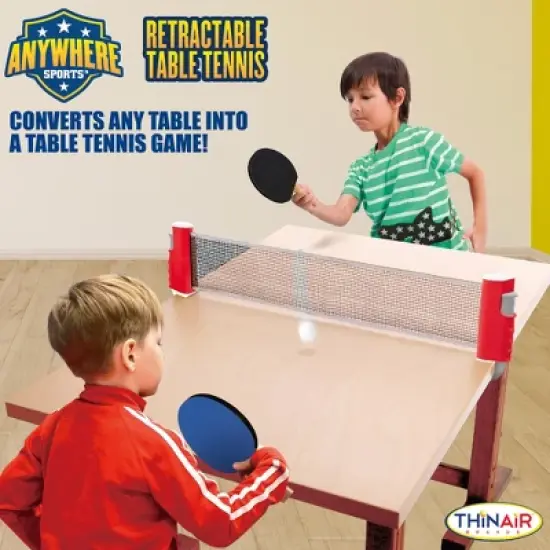 Anywhere Sports Retractable Table Tennis Set, 6pc Game with Net & Paddles image {5}