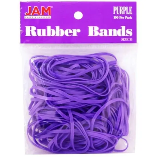 JAM Paper 100pk Colorful Rubber Bands - Size 33 - Purple image {4}