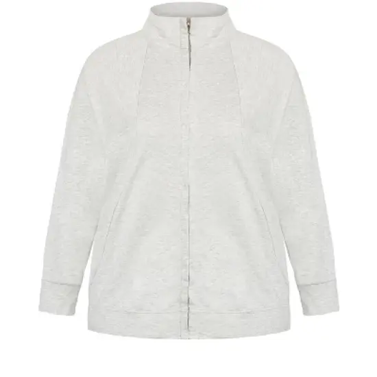 Women's Plus Size Batwing Jacket - light gray | ZIM & ZOE image {2}