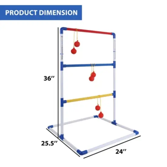GSE Premium Plastic Ladder Ball Toss Game Set with Ladder Ball Bolas & Carrying Case image {1}