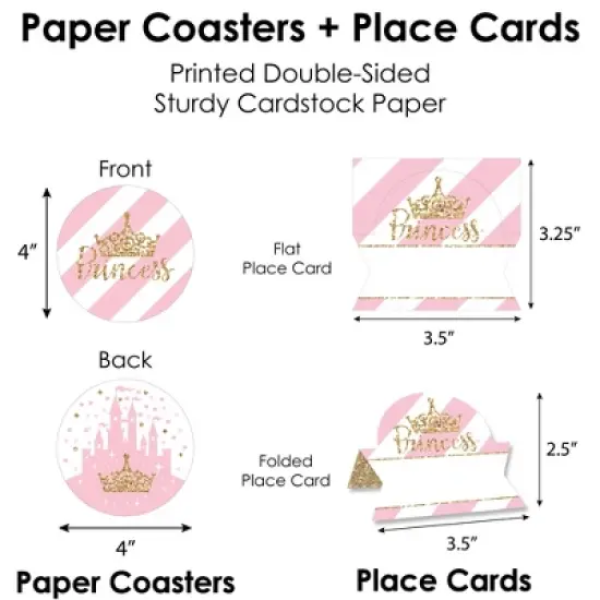 Big Dot of Happiness Little Princess Crown - Baby Shower or Birthday Party Paper Charger and Table Decorations - Chargerific Kit - Place Setting for 8 image {6}