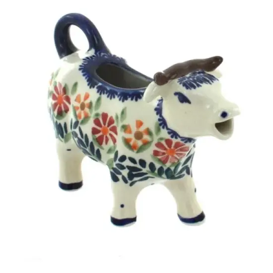 Blue Rose Polish Pottery D081 Manufaktura Cow Creamer image {2}