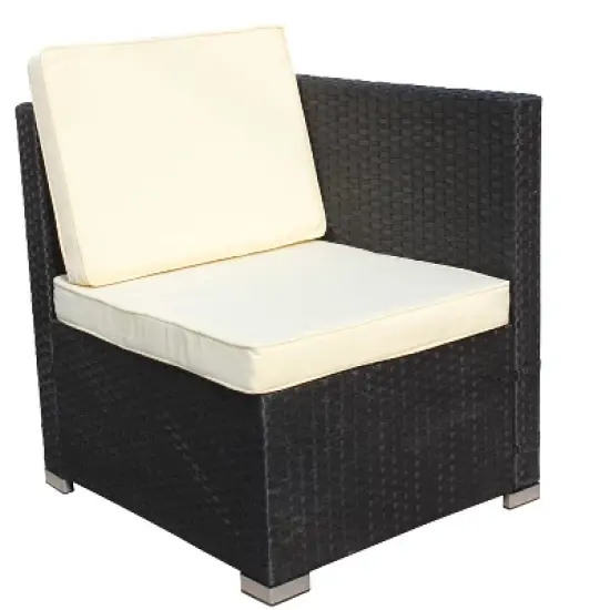 FIONECA 5-Piece Outdoor Patio Furniture Set, PE Rattan Wicker Sofa Set with Beige Cushions & Coffee Table for Garden/Backyard image {12}