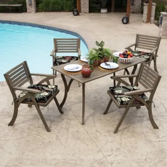 Arden Selections Simone Tropical Outdoor Seat Pad Black image {3}