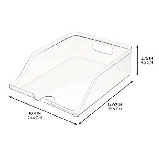 iDESIGN Crisp Plastic Refrigerator and Pantry Soda Bin Modular Stacking Food Storage Box Clear: Kitchen Cabinet Organizer image {3}