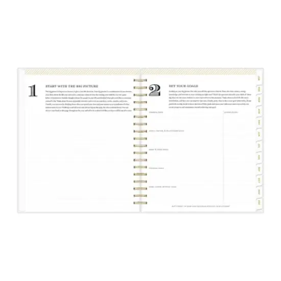 Day Designer 2024 Planner 8"x10" Daily/Monthly Frosted Cover Rugby Stripe Black image {8}