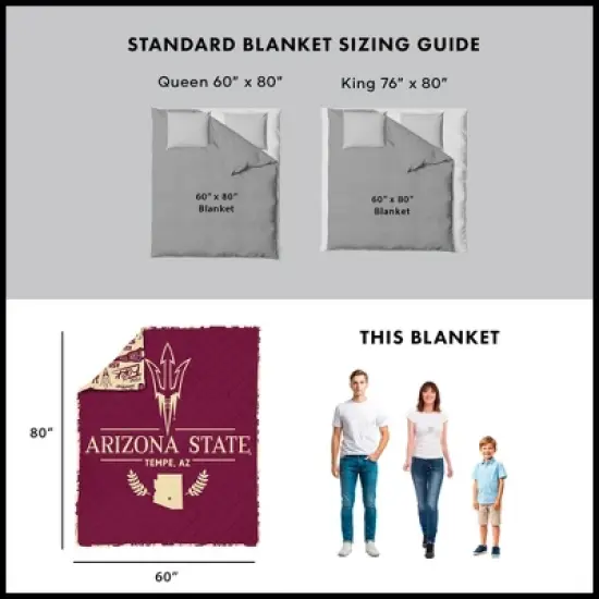 NCAA Arizona State Sun Devils 60 x 80 Quilted Throw Blanket image {4}