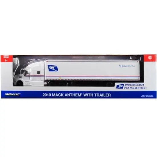 2019 Mack Anthem 18 Wheeler Tractor-Trailer "USPS" (United States Postal Service) 1/64 Diecast Model by Greenlight image {2}