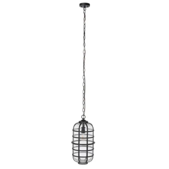 Rigel 8.27" Outdoor Pendant - PLT7031 - Black - Safavieh image {4}