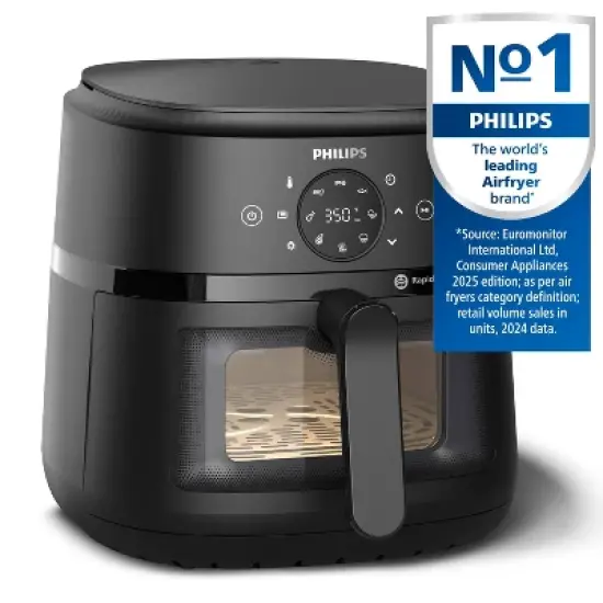 Philips 2000 Series 6.5qt Air Fryer Black image {2}