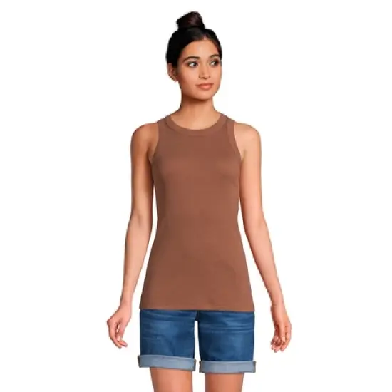 Lands' End Women's 2x2 Rib Crew Neck Tank Top image {11}