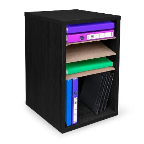 AdirOffice 500 Series 11 Compartment Wooden Literature Organizer &nbsp;10.75" x 11.8" Black (500-11-BLK) image {2}