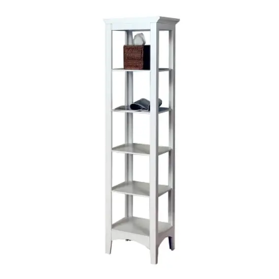 Madison Linen Tower with Five Open Shelves White - Teamson Home image {2}