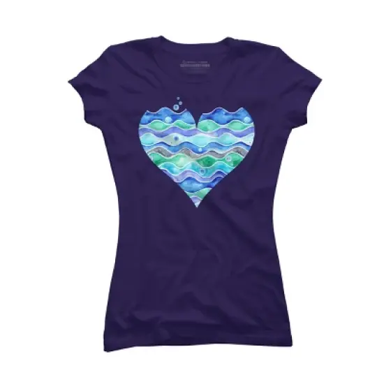 Junior's Design By Humans A Sea of Love (white) By Timone T-Shirt image {8}