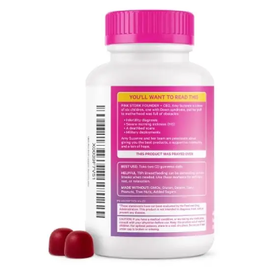 Pink Stork Lactation Dietary Supplement Gummies Raspberry - 40ct image {2}