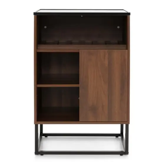 Costway Wine Storage Cabinet Buffet Sideboard with Adjustable Shelf & Sliding Door Kitchen image {9}