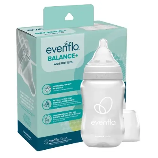 Evenflo Balance Wide-Neck Anti-Colic Baby Bottles - 9oz/2pk image {1}