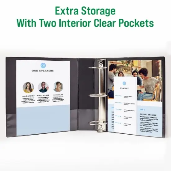 Office Essentials Economy View 3 Ring Binders, 1.5" Round Rings, 2.1" Spine, 275-Sheet Capacity, White Binders (12-Pack of 03426) image {2}