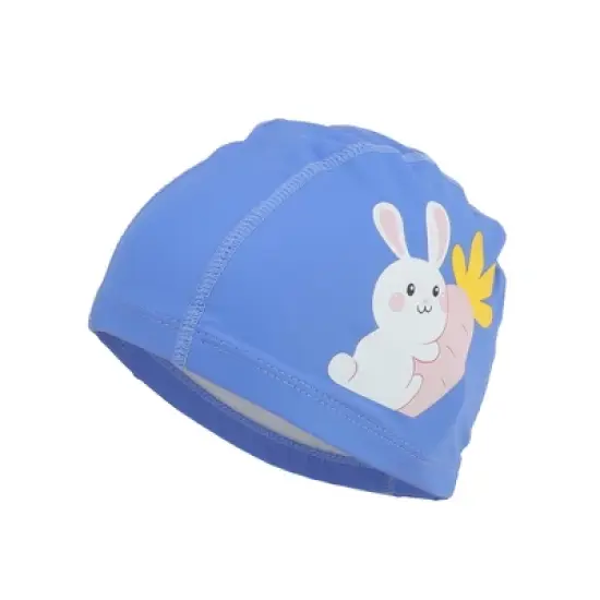 Unique Bargains Kid's Knitted PU Cartoon Carrot Rabbit Swim Cap 1 Pc image {5}