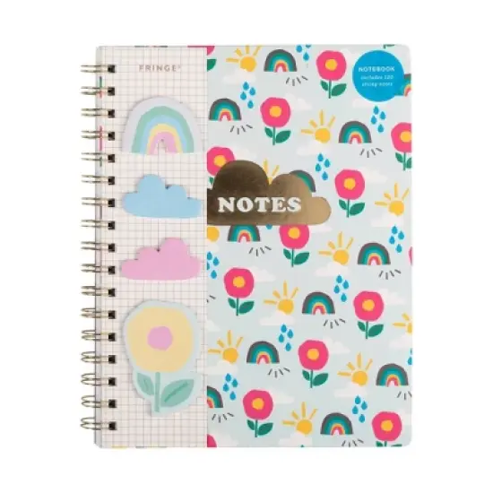 FRINGE Paperback Spiral Notebook with Sticky Notes Rainbow Skies image {5}