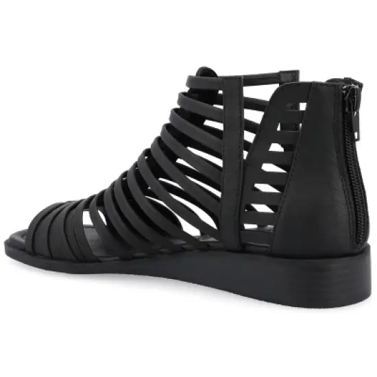 Journee Collection Womens Delilah Tru Comfort Foam Gladiator Sliver Wedge Sandals image {6}