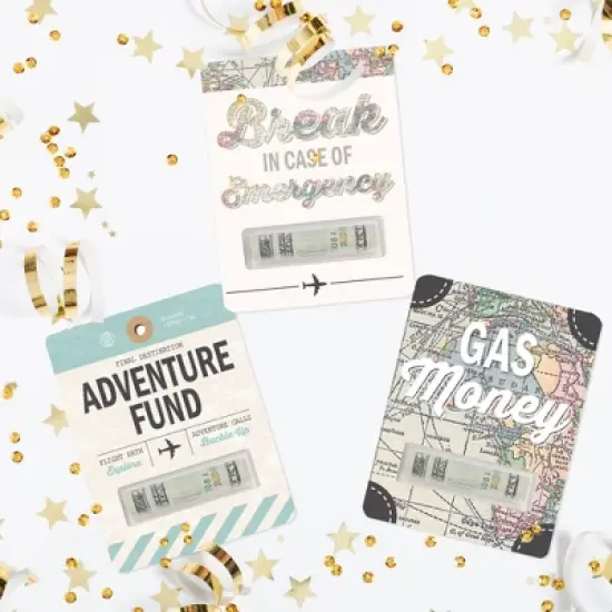 Big Dot of Happiness World Awaits - DIY Assorted Travel Themed Cash Holder Gift - Funny Money Cards - Set of 6 image {6}