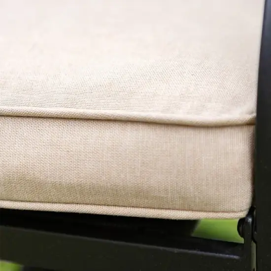 Captiva Designs 9pc Patio Slat-top Adjustable Steel Rectangle Dining Table & Black Metal Chairs image {8}