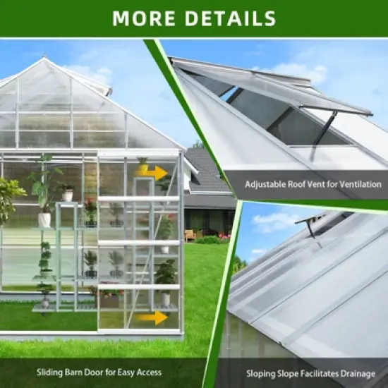 EROMMY 10' W x 10' D Hobby Greenhouse image {4}