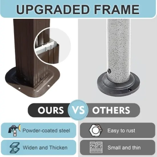 6x10FT Hardtop Grill Gazebo,Double Galvanized Steel Roof BBQ Canopy with Storage Cabinets And Ceiling Hooks-Maison Boucle image {6}