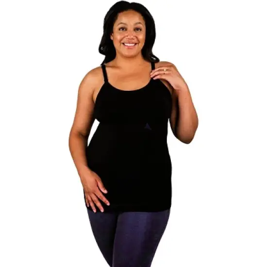 Bamboobies Nursing Tank Top, Maternity Clothes for Breastfeeding, Black, Large image {5}