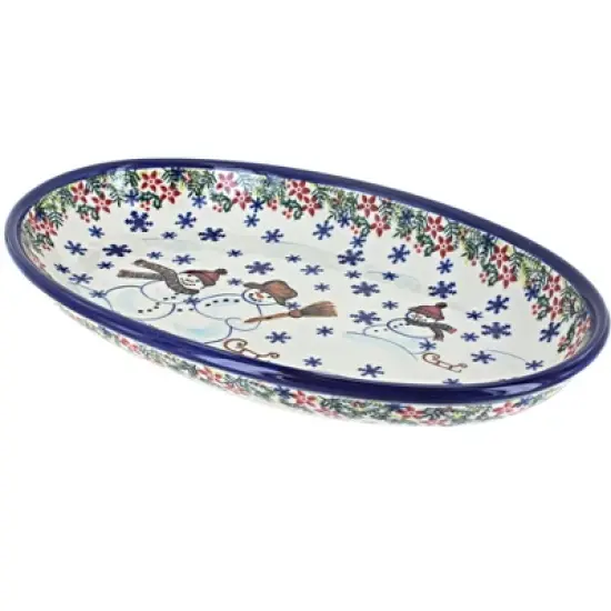 Blue Rose Polish Pottery 104 Vena Oval Platter image {16}