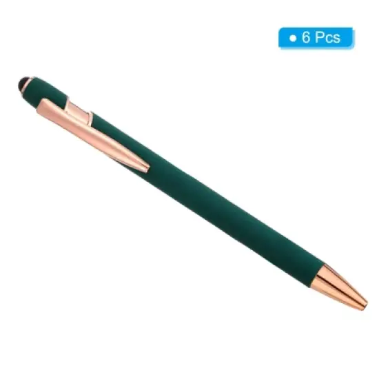 Unique Bargains Metal Black Ink Screen-touching Tip Medium Point Ballpoint Pen 6 Pcs image {2}