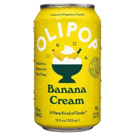 OLIPOP Banana Cream Soda - 12ct/12 fl oz Cans image {1}