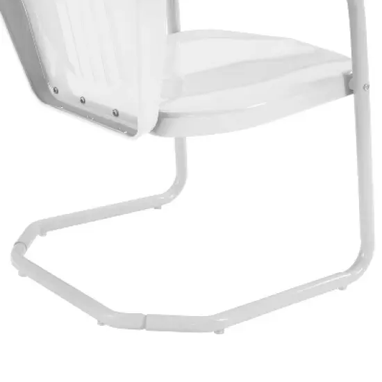 Griffith 3pc Outdoor Bistro Set with Table & 2 Chairs - White - Crosley image {5}