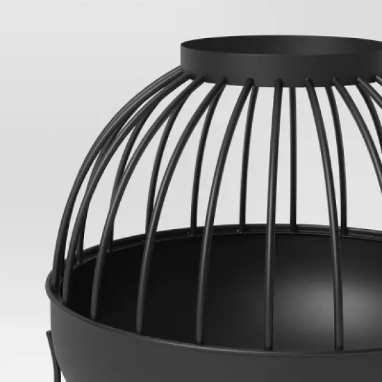 Wood Burning Cutout Round Outdoor Fire Pit Black - Threshold&trade;: Weather-Resistant, Includes Poker image {3}