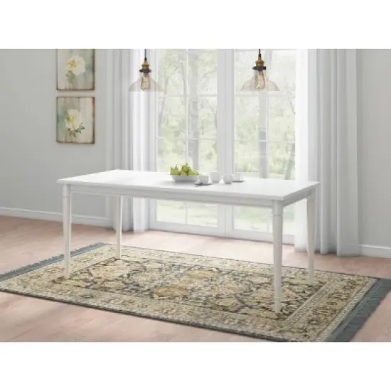 72" Cambridge Farmhouse Fully Painted Turned Leg Rectangular Dining Table White - Threshold&trade; image {1}