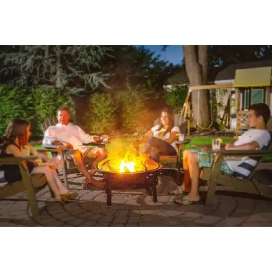 Endless Summer Round Wood Burning Outdoor Fire Pit Copper image {2}