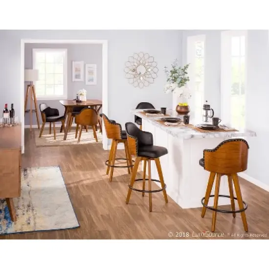 26" Ahoy Mid-Century Modern Counter Height Barstool - LumiSource image {1}