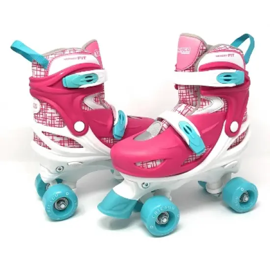 Chicago Skates Deluxe Kids' Quad Roller Skate Combo Set - Pink/White image {6}