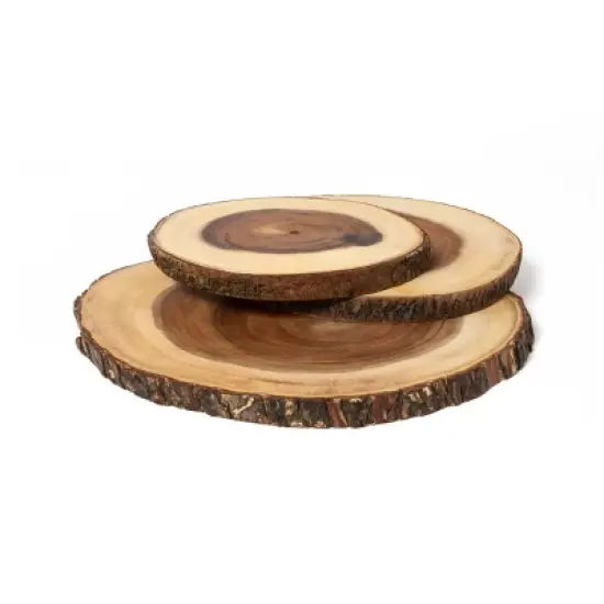 Lipper International Acacia Bark 3-Tier Swivel Server image {2}