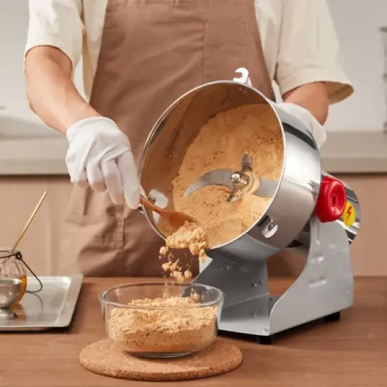 VEVOR 2000g Electric Grain Mill Grinder, High Speed 3400W Commercial Spice Grinders, Stainless Steel Pulverizer Powder Machine image {1}