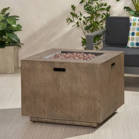 Wellington 33" Square Iron Gas Fire Pit - Christopher Knight Home image {1}