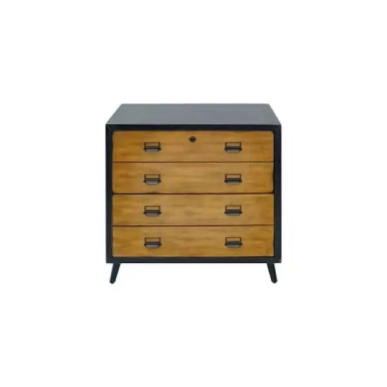 Payton Mid-Century Wood Lateral File Storage File Drawer Black - Martin Furniture image {1}