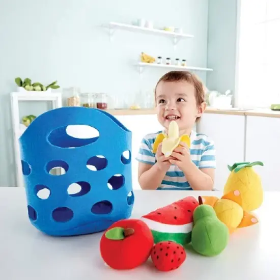Hape Toddler Felt Fruit & Bread Baskets - Set of 2 image {2}